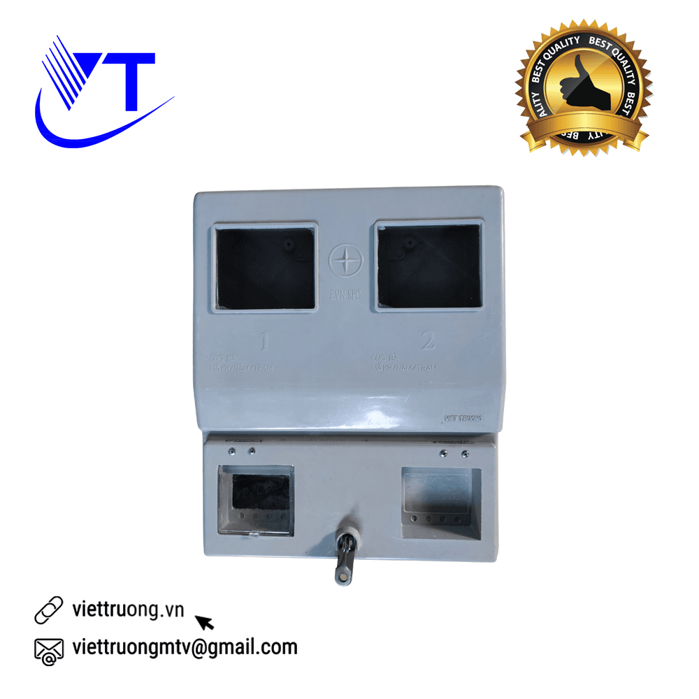 Hộp 2 công tơ 1 pha ngoài trời nhựa composite